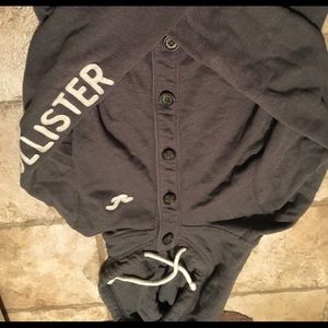 Hollister Button-Up Sweater gray line
